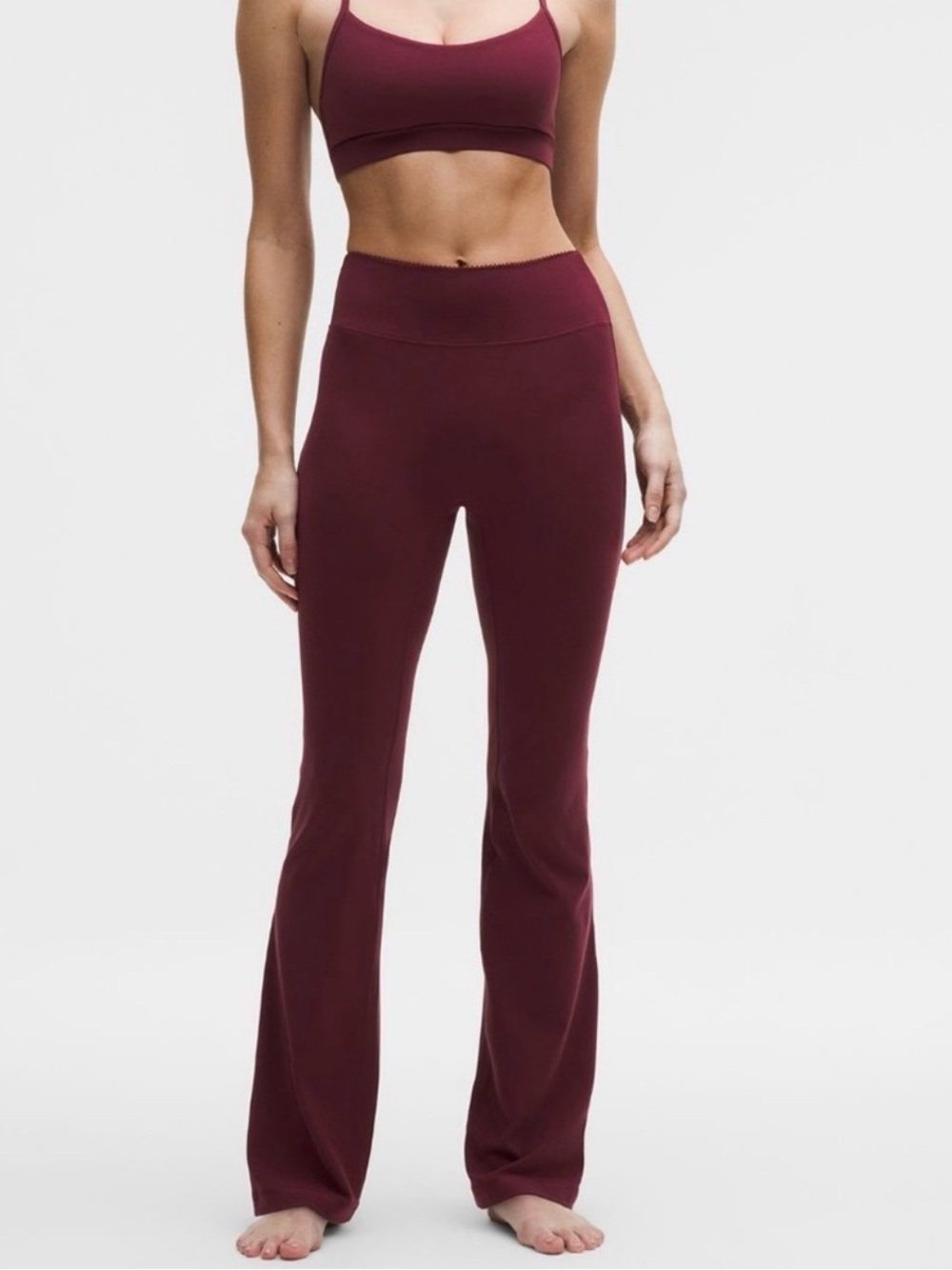 🍋 Lululemon Groove No Line High-Rise Flared Pant Heart burgundy bay sz 6